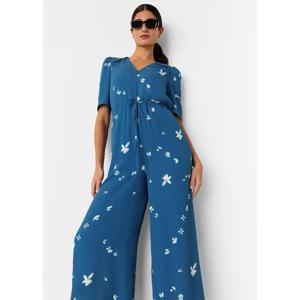 Whistles Blue Sun Bleached Floral Jumpsuit